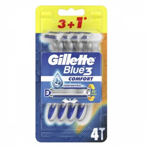 Aparat de Ras cu 3 Lame - Gillette Blue 3 Comfort - 4 buc