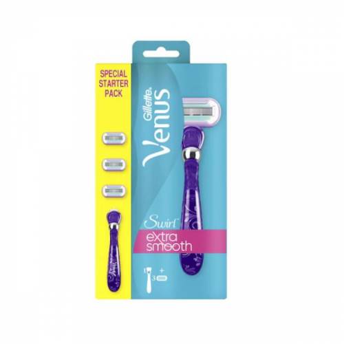 Aparat de Ras cu 3 Rezerve pentru Femei - Gillette Venus Swiril Extra Soft - 1 buc