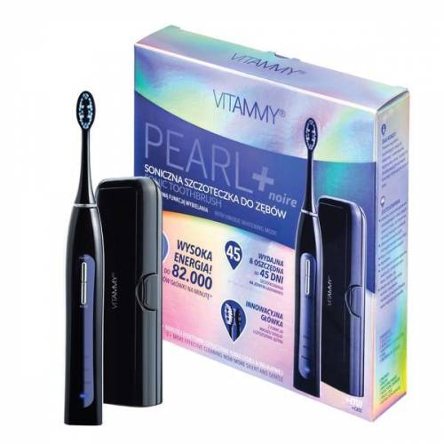 Periuta de dinti electrica VITAMMY Pearl+ Noire - 82000 vibratii/min - 3 moduri de periaj - 2 capete incluse - Negru