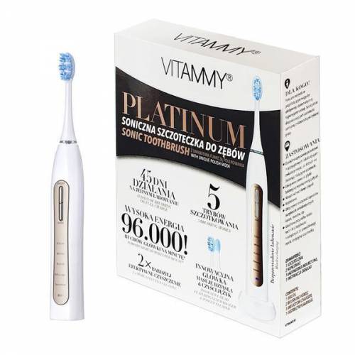 Periuta de dinti electrica VITAMMY Platinum - 96000 vibratii/min - 5 moduri de periaj - 2 capete incluse