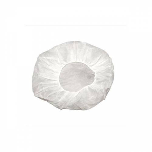 100 bucati bonete pentru protectia parului - material netesut - albe cu elastic simplu 20cm - Aseptico