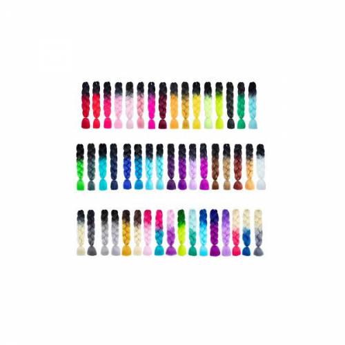 Extensii Colorate pentru Impletituri Bicolore Negru-Auriu Lucy Style 2000 - 1 buc