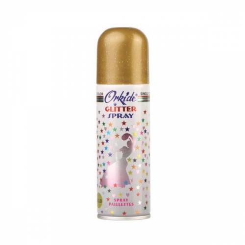 Spray Stralucitor Auriu tip glitter pentru par si corp Orkide - 90 ml