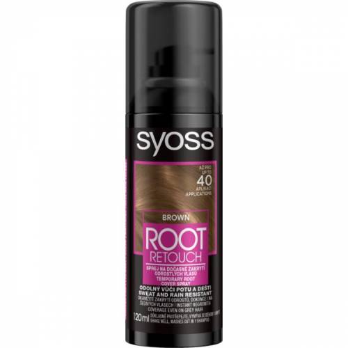 Spray pentru Vopsirea Temporara a Radacinilor - Schwarzkopf Syoss Brown Root Retouch Cover Spray - saten - 120 ml