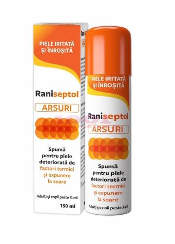 Raniseptol arsuri spuma pentru piele deteriorata dupa expunerea la soare