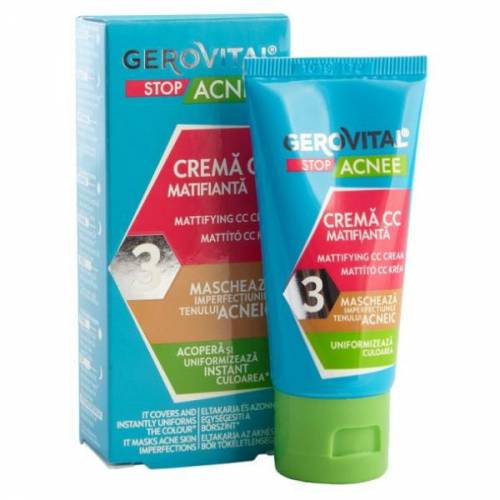 Crema CC Matifianta - Gerovital Stop Acnee Mattifying CC Cream - 30ml