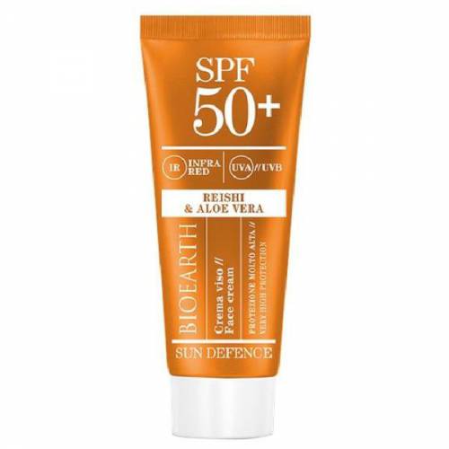 Crema Solara pentru Ten Protectie Ridicata SPF50 cu Ganoderma si Aloe Sun Defence Bioearth - 50 ml