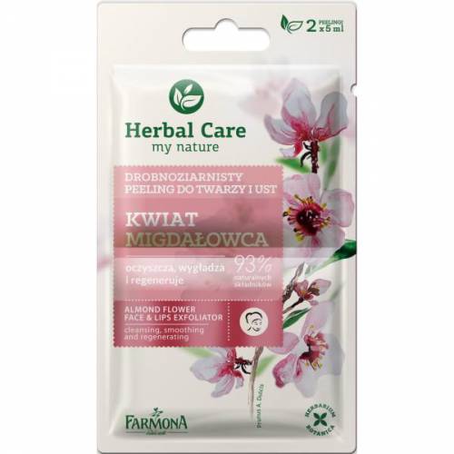 Exfoliant pentru Fata si Buze cu Floare de Migdal - Farmona Herbal Care Almond Flower Face & Lips Exfoliator - 2 x 5ml