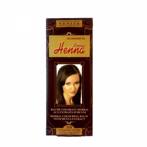 Balsam Colorant cu Extract de Henna Henna Sonia - Nr114 Saten Auriu 75 ml