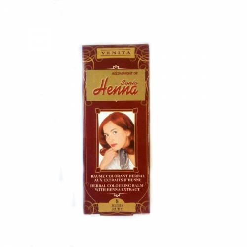 Balsam Colorant cu Extract de Henna Henna Sonia - Nr8 Rosu Rubiniu - 75 ml