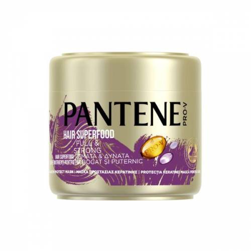 Masca Nutritiva pentru Par Uscat si Deteriorat - Pantene Pro-V Hair Superfood Full&amp;Strong Mask - 300 ml