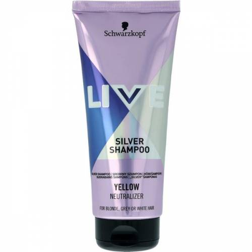 Sampon Nuantator Argintiu - Schwarzkopf Live Silver Shampoo Yellow Neutralizer for Blonde - Gray or White Hair - 200 ml