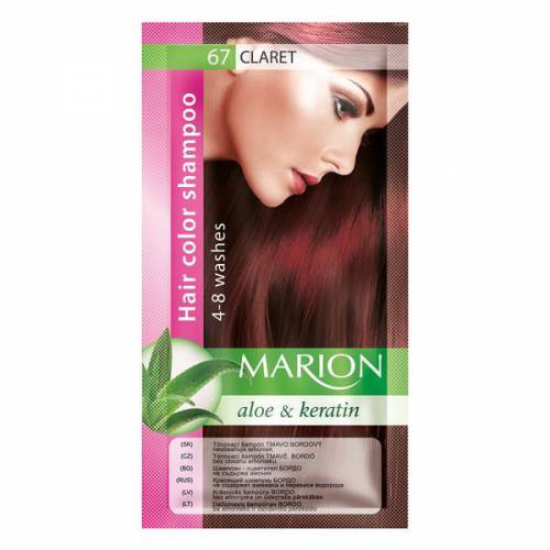 Sampon nuantator pentru par - Marion - Aloe & Keratin - 4-8 spalari - nuanta 67 Claret - 40 ml