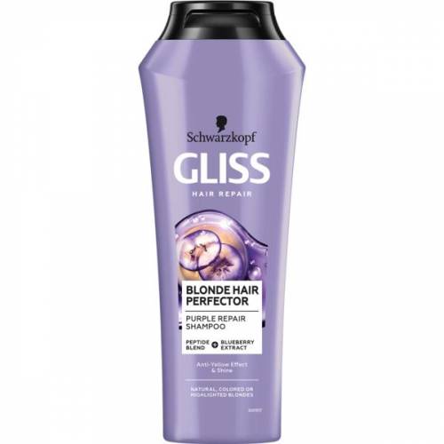 Sampon Reparator Nuantator pentru Par Blond - Schwarzkopf Gliss Hair Repair Blond Hair Perfector Purple Repair Shampoo - 250 ml