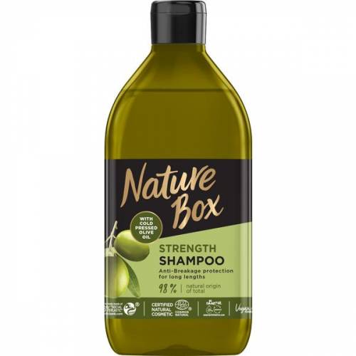 Sampon Fortifiant cu Ulei de Masline Presat la Rece - Nature Box Strenght Shampoo with Cold Pressed Olive Oil - 385 ml