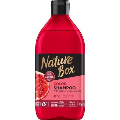Sampon pentru Par Vopsit cu Ulei de Rodie Presat la Rece - Nature Box Color Shampoo with Cold Pressed Pomegranate Oil - 385 ml