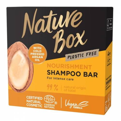 Sampon Solid Nutritiv cu Ulei de Argan Presat la Rece - Nature Box Nourishment Shampoo Bar with Cold Pressed Argan Oil Plastic Free - 85 g