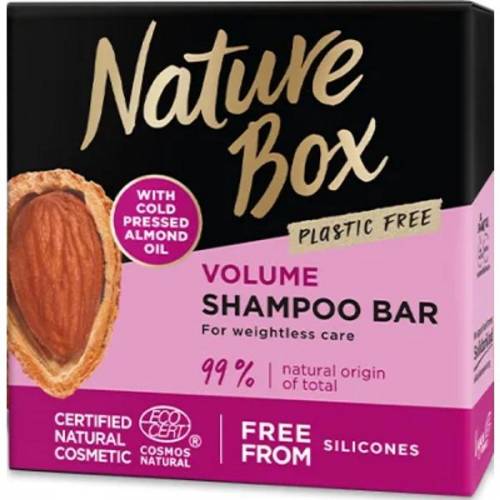 Sampon Solid pentru Volum cu Ulei de Migdale Presat la Rece - Nature Box Volume Shampoo Bar with Cold Pressed Almond Oil Plastic Free - 85 g
