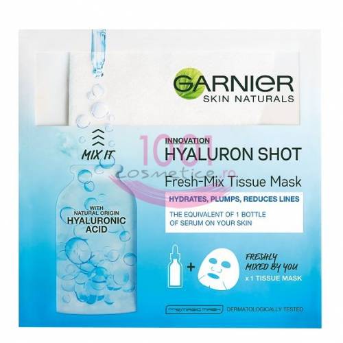 Garnier skin naturals hyaluron shot masca servetel fresh-mix cu acid hyaluronic