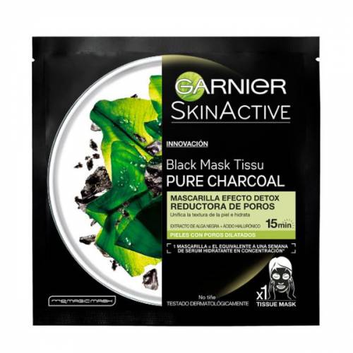 Masca Servetel Detoxifianta cu Carbune - Garnier SkinActive Black Mask Tissu Pure Charcoal - 1 buc