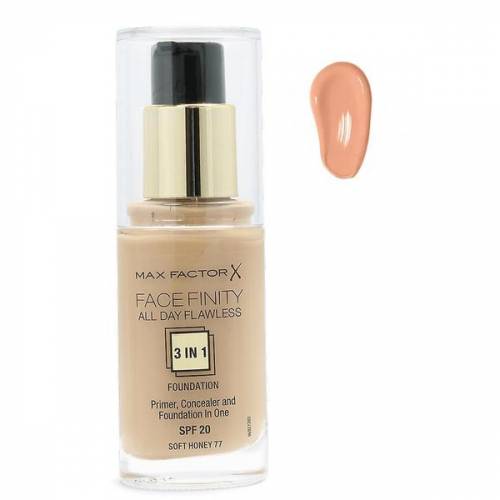 Fond de Ten 3 in 1- Max Factor Face Finity All Day Flawless 3 in 1 Foundation SPF 20 - nuanta 77 Soft Honey - 30 ml