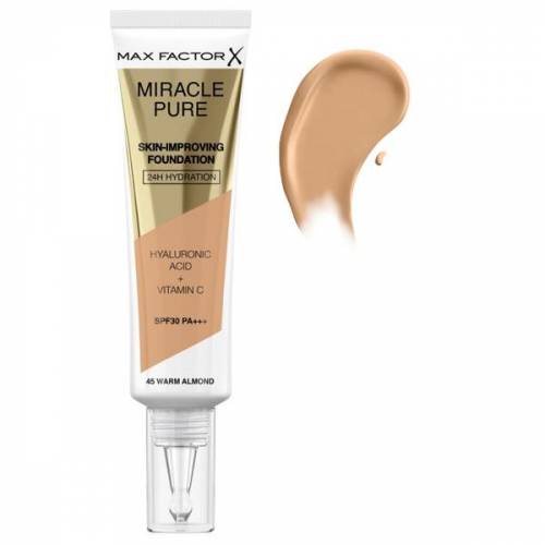 Fond de Ten - Max Factor Miracle Pure Skin-Improving Foundation SPF 30 PA+++ - nuanta 45 Warm Almond - 30 ml