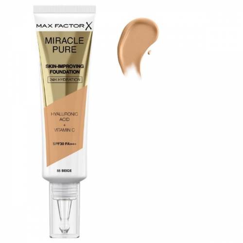 Fond de Ten - Max Factor Miracle Pure Skin-Improving Foundation SPF 30 PA+++ - nuanta 55 Beige - 30 ml