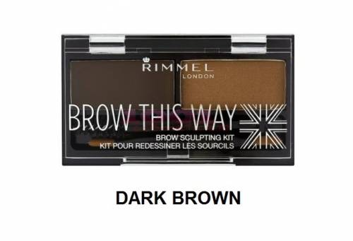 Rimmel london brow this way kit pentru sprancene dark brown 03