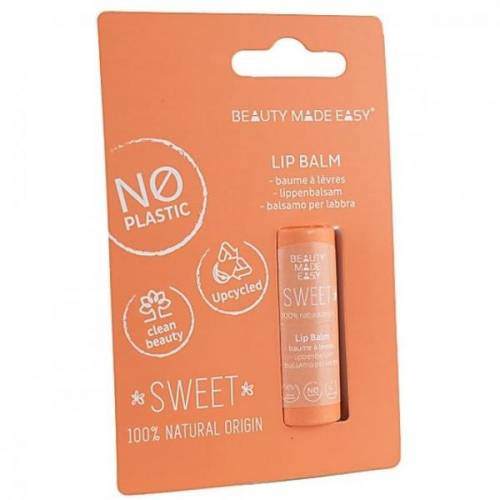 Balsam de Buze Zero Plastic cu Ceara de Albine Organica Lip Balm Sweet Beauty Made Easy - 6 g