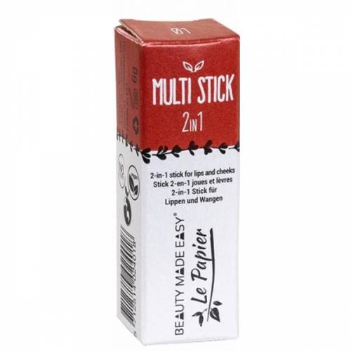 Stick 2 in 1 Vegan pentru Buze si Obraji Multi Stick Beauty Made Easy - nuanta 01 Red - 6 g