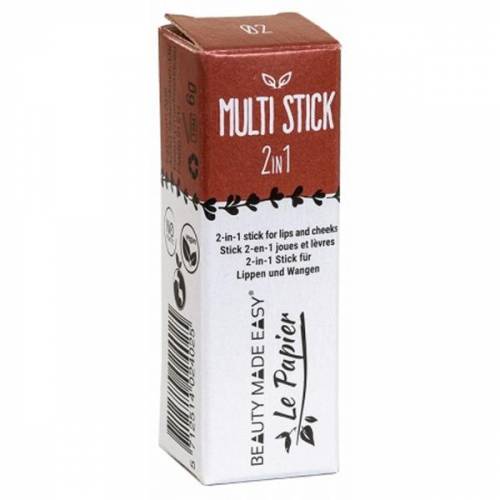 Stick 2 in 1 Vegan pentru Buze si Obraji Multi Stick Beauty Made Easy - nuanta 02 Brown - 6 g