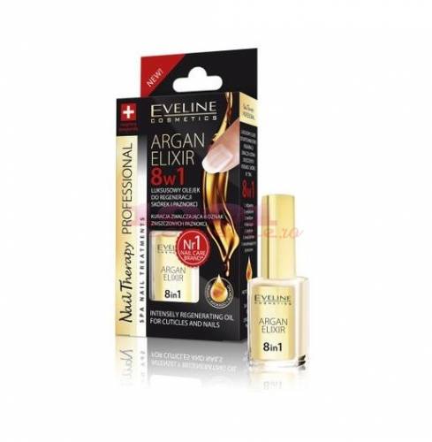 Eveline cosmetics argan elixir 8 in 1 tratament nutritiv pentru unghii si cuticule