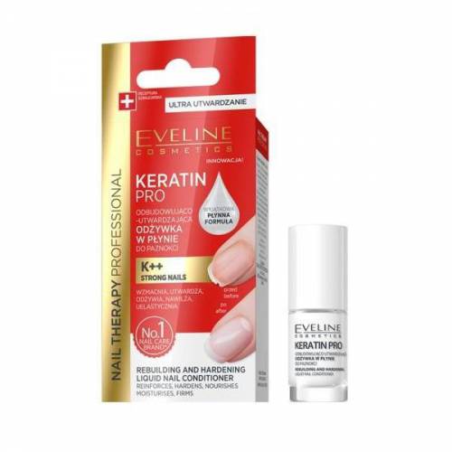 Tratament profesional pentru unghii - Eveline Cosmetics - Nail Therapy Keratin Pro - 5 ml