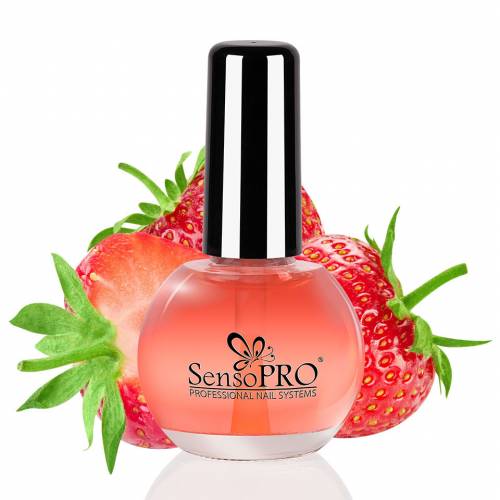 Ulei Cuticule cu Pensula Strawberry SensoPRO - 15 ml