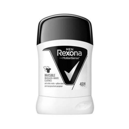 Deodorant Antiperspirant Stick pentru Barbati - Rexona Men MotionSense Invisble Black&White 48h - 50ml
