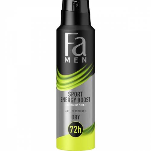 Deodorant Spray Antiperspirant Dry pentru Barbati Sport Energy Boost 72h Fa Men - 150 ml