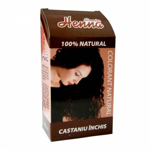Colorant Natural Henna Sonia - Castaniu Inchis - 100 g