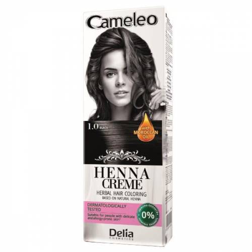 Crema Coloranta pentru Par pe Baza de Henna Cameleo Delia Cosmetics - nuanta 10 Black - 75g