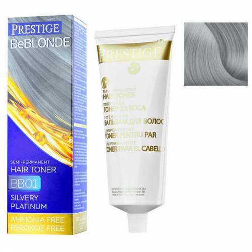Vopsea de Par Semi-Permanenta Rosa Impex Prestige VIP's BeBlonde Hair Toner - nuanta BB01 Silvery Platinum - 100ml
