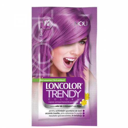 Vopsea Semipermanenta Loncolor Trendy Colors - nuanta V2 violet glam - 2x 25 ml