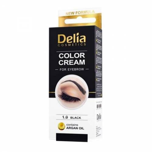 Vopsea pentru Sprancene cu Ulei de Argan Delia Cosmetics - nuanta 10 Negru - 15ml