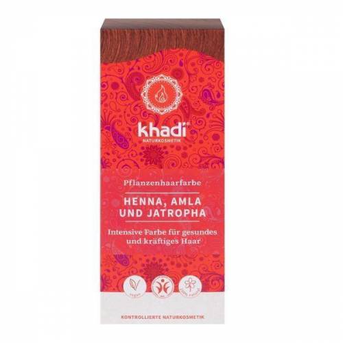 Henna cu amla si jatropha (Rosu) - vopsea de par naturala 100g